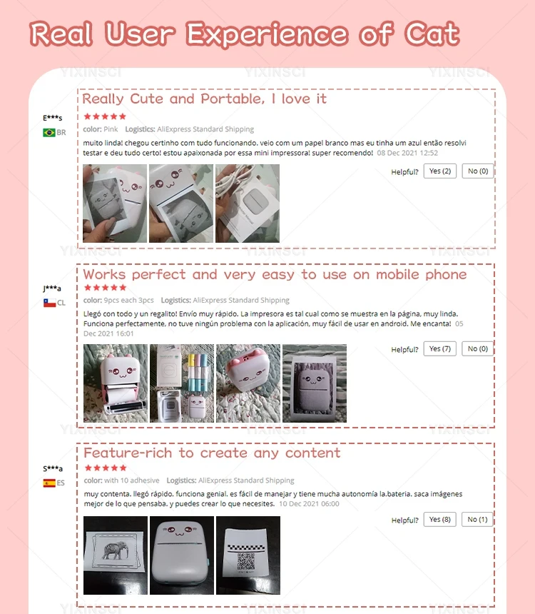 Description Picture 3 of item58mm Mini Portable Thermal Label Printer Wireless Photo Sticker 203DPI Label Color Paper Memo Wrong Question Printing USB Cable