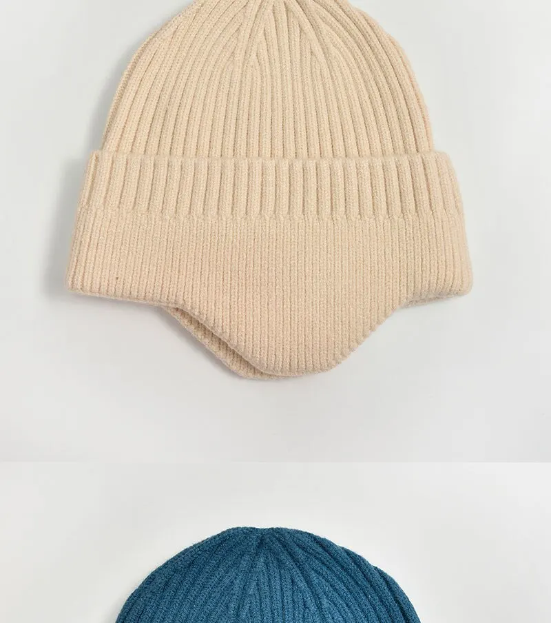 Winter Männer und Frauen Gestrickte Woolen Mode Im Freien Einfarbig Verdickt Warme Ohr Schutz Reiten Kalten Abdeckung Hut_voghion.com