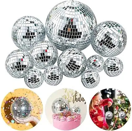 3–20 cm reflektierende Spiegelkugel, Glas-Disco-Kugel, Laserkugel, Kuchendekoration, Party-Dekoration, Hochzeitsdekoration, Weihnachten und verschiedene festliche Dekoration – Detail 1