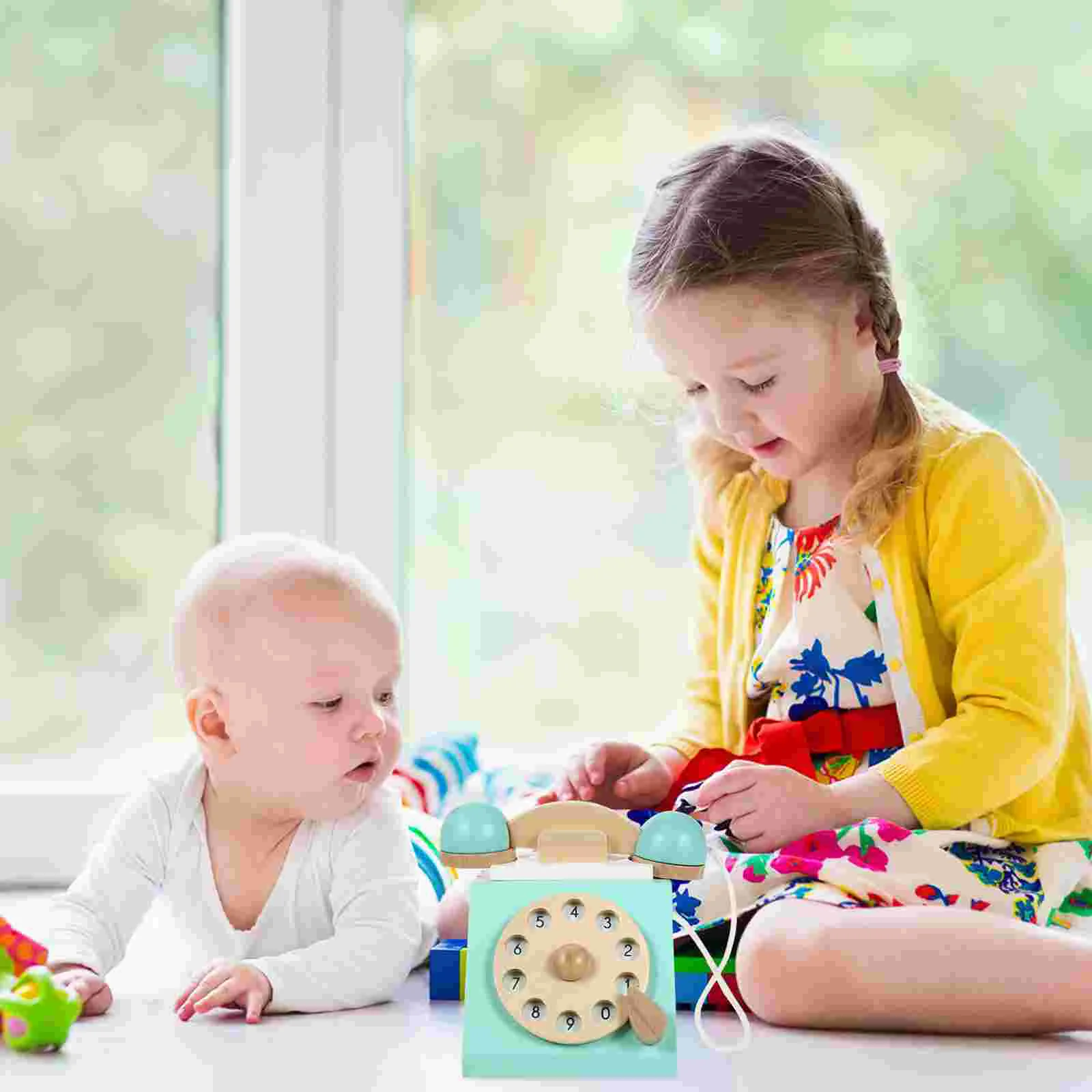Puzzle Wooden Telephone Parent-child Girls Toys Kid Early Education Role Play 4