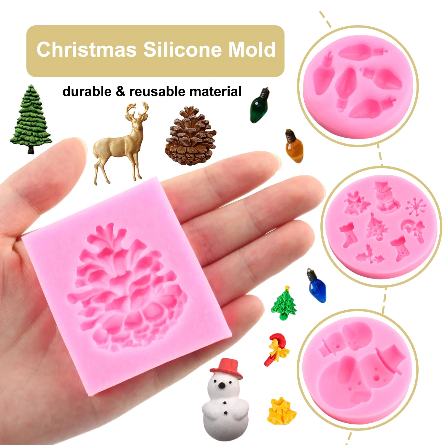 cupcake christmas fondant moulds