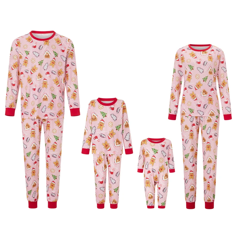 thumbnail image 1 of Conjunto de pijama navideño a juego para toda la familia, con estampado de árbol de Navidad, blusa de manga larga, pantalones con cintura elástica para otoño e invierno, 1 of 4