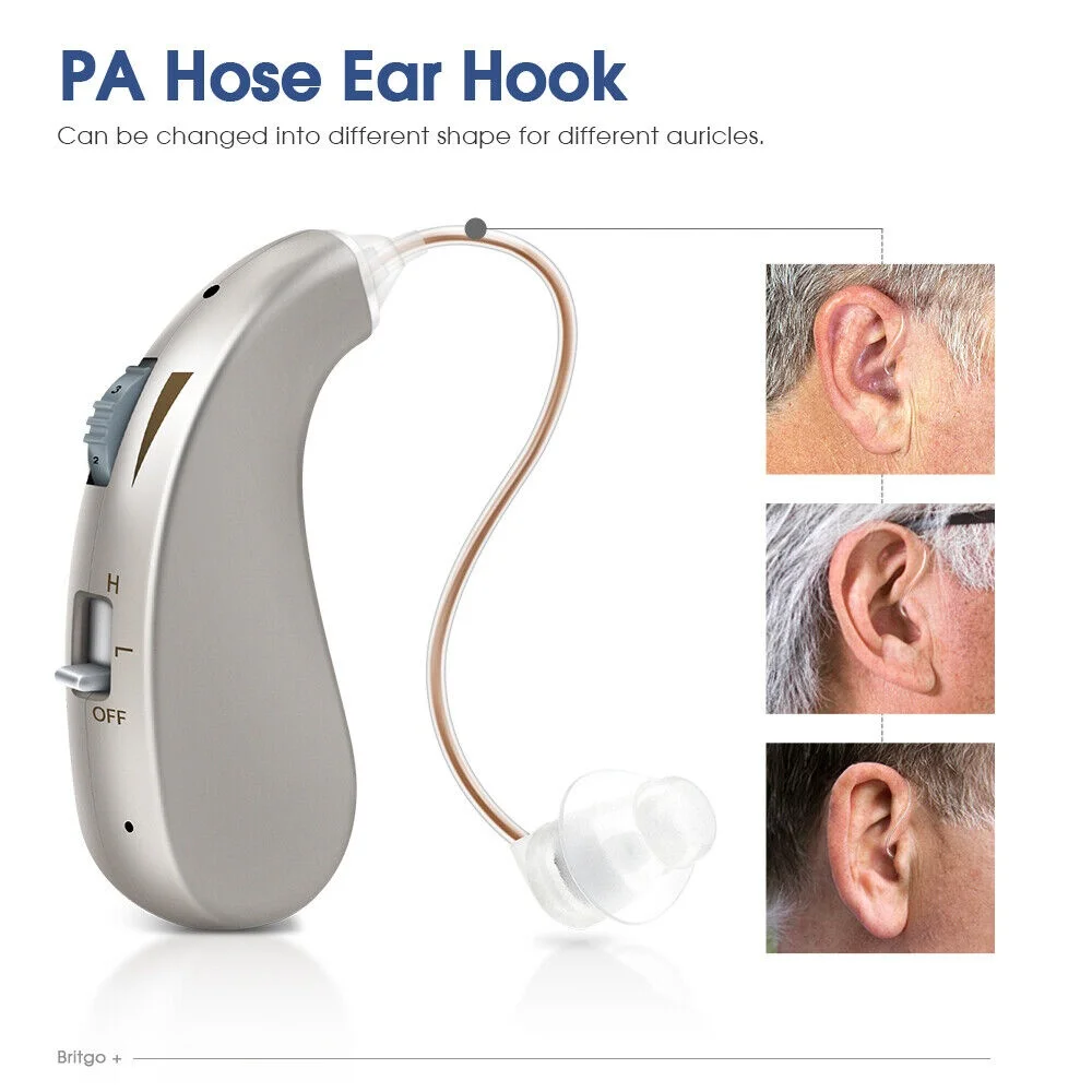 Rechargeable Digital Hearing Aid Enhancer Invisible BTE Ear Aids High-Power UK 5