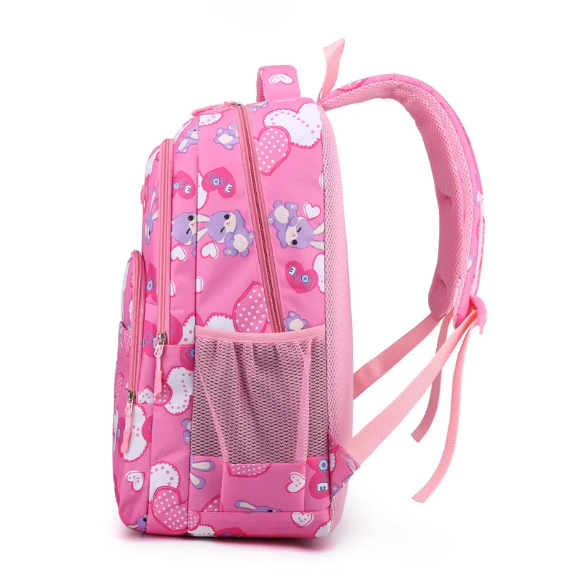 Children's Kawaii Oxford Cloth female women double set pen bag Rabbit cartoon zipper book backpack Girl Primary school bag girls