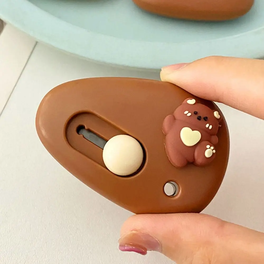 Mini Paper Cutting Knife Cartoon Cutter Retractable Letter Opener Carton Opener Box Opening Blade School Office Supplies