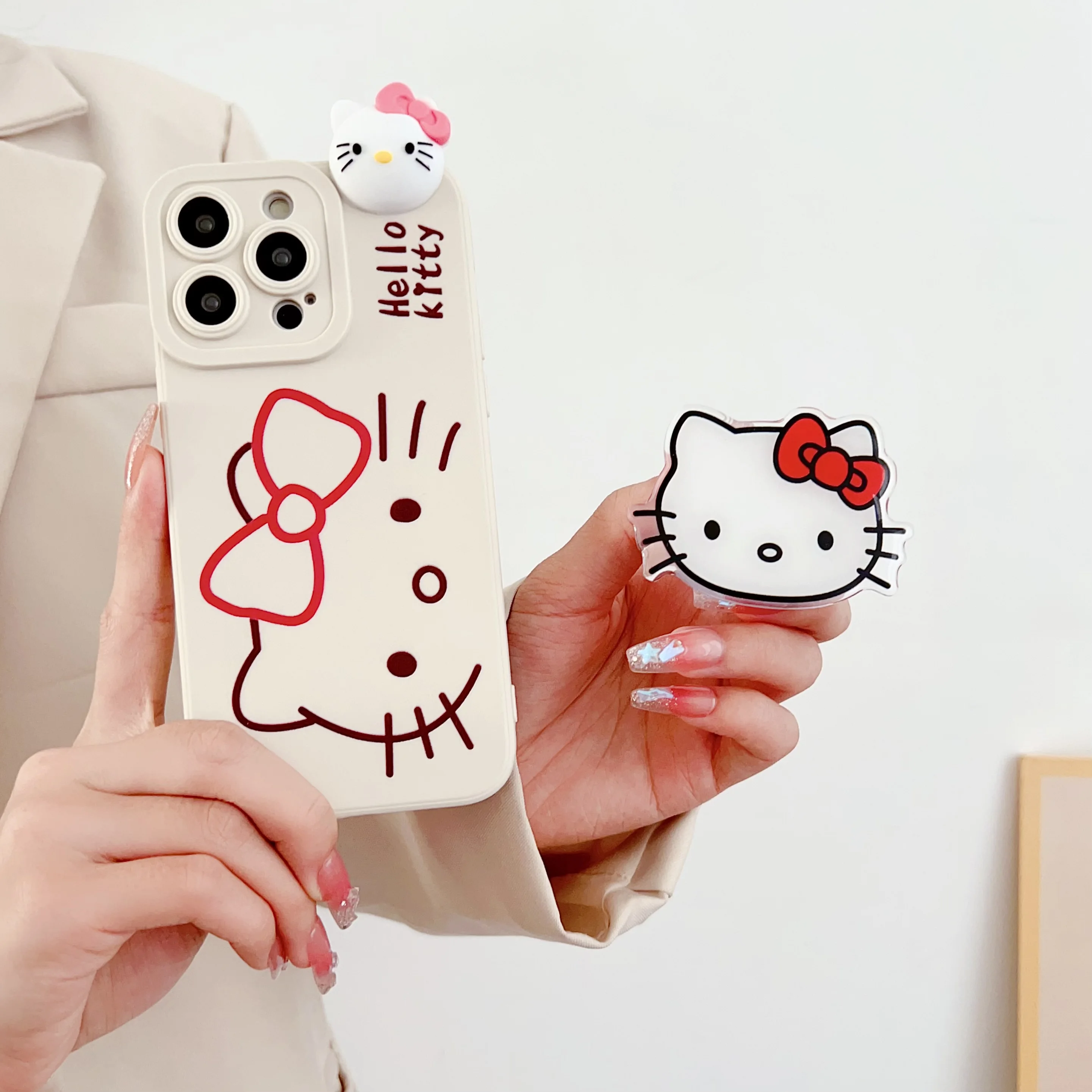 thumbnail image 1 of Funda con soporte para Samsung Galaxy S7 Edge S8 S9 S10 S20 S21 S22 S23 Plus Ultra S21FE Note 9 10 20 Hello Kitty, 1 of 5