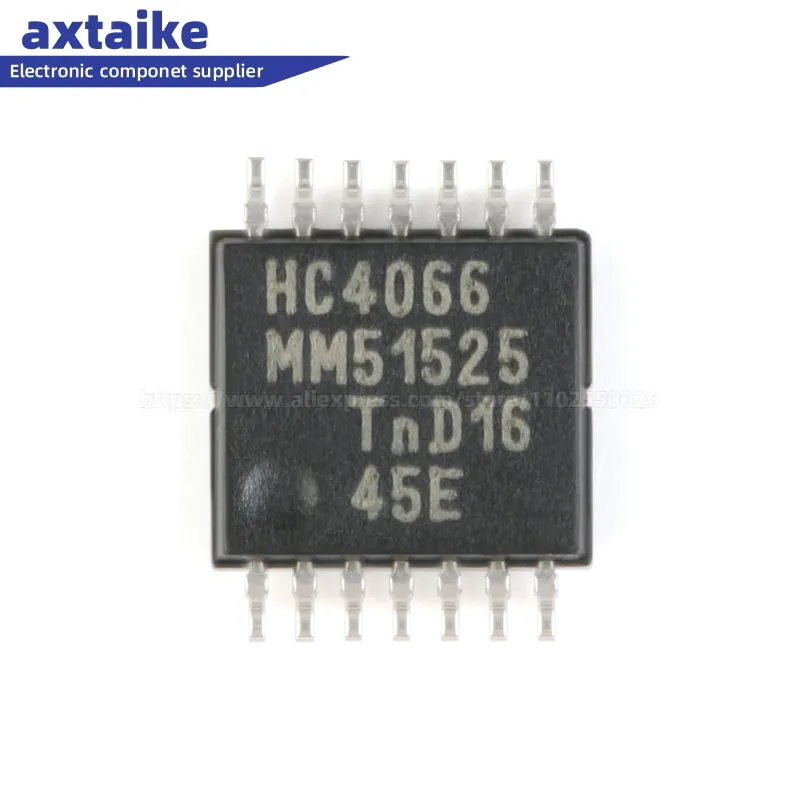 

10PCS 74HC4066PW 74HC4066 74HC4066PW,118 SN74HC4066PWR TSSOP-14 Analog Switch ICs QUAD BILATERL SWITCH SMD IC