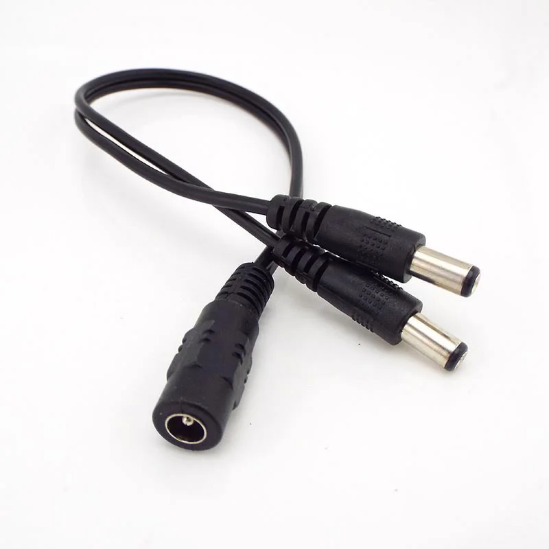 Description Picture 3 of item2 way DC Power adapter Cable 5.5mmx2.1mm 1 male to 2 female 2 Male Splitter connector Plug extension for CCTV LED strip light K5