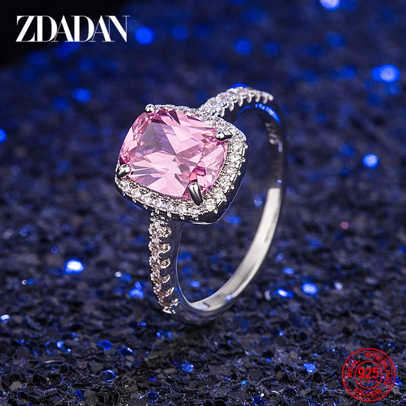 ZDADAN 925 Sterling Silver Vintage Emerald Rings For Women Wedding Engagement Jewelry - Image 3