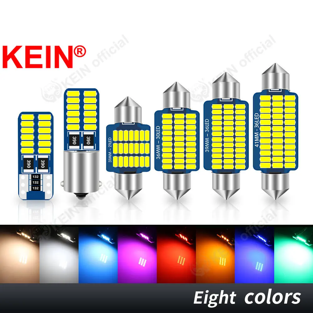 

KEIN T10 Led Car Interior Bulb Festoon BA9S SV8.5 C5W C10W WY5W W5W T4W 28 31 36 39 41 MM Reading Door Parking Light Signal Lamp