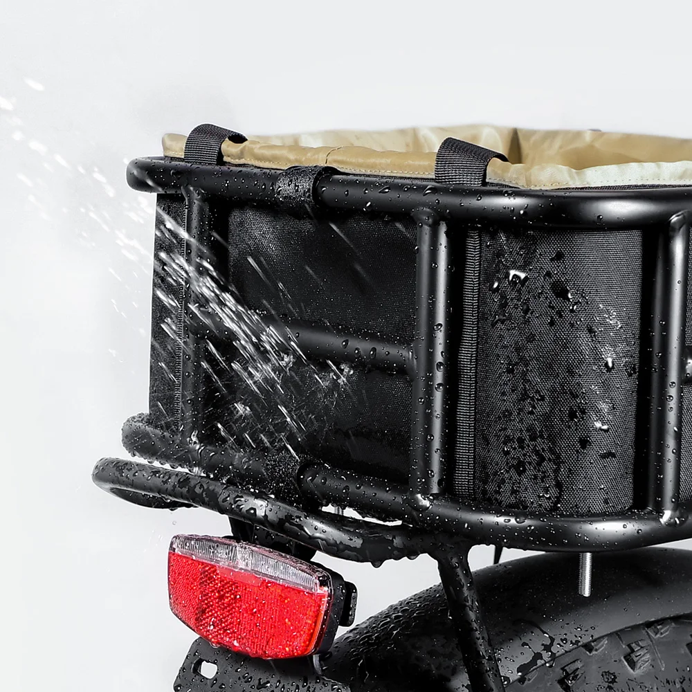 NEWBOLER E-Bike Gepäckträgertasche aus Eisen mit Großer Kapazität, Fahrradkorb für Outdoor-Reisen, Einkaufen, MTB und Rennräder – Detail 7