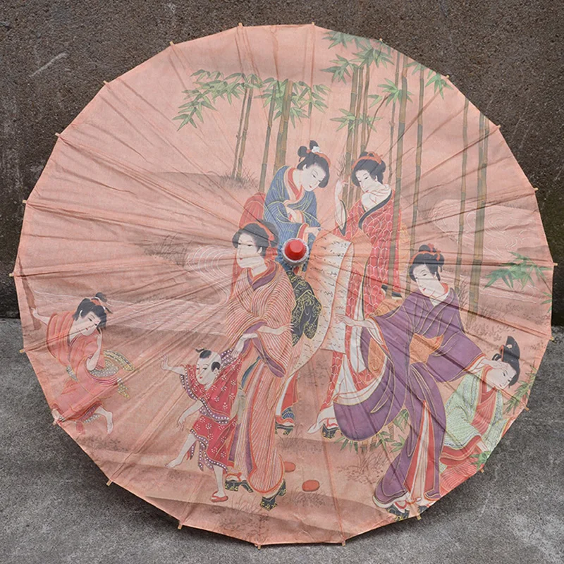 Ukiyo-e Paper Umbrella 84cm Japanese Restaurant Decorative Umbrella Izakaya Hotel Ceiling Decor Cherry Parasol Photo Props