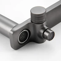 ก๊อกน้ําห้องครัวทองเหลืองสีเทาปืนหรู 1 รู ด้ามจับคู่ ระบบควบคุมคู่เย็นและร้อน พร้อมน้ํากรอง อ่างล้างจานสองฟังก์ชั่น Tap 6