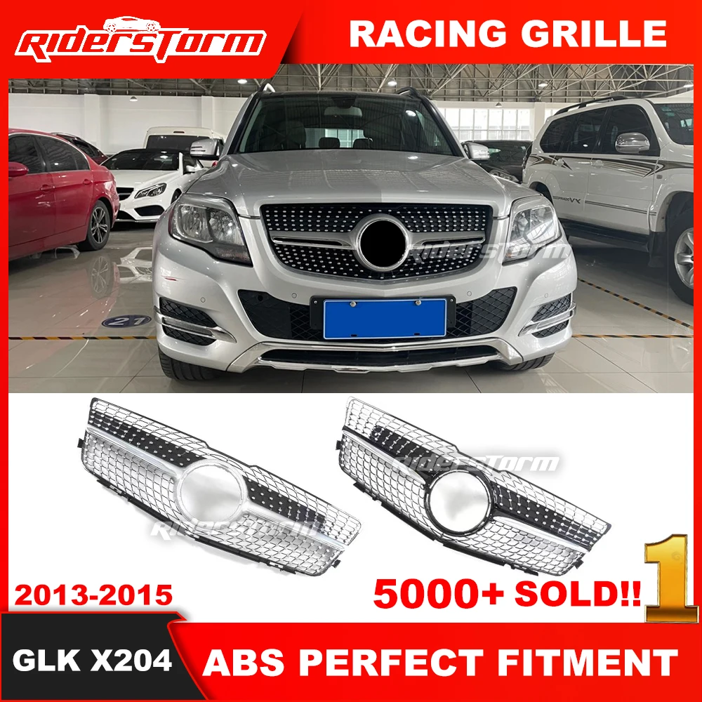 X204 Алмазная решетка для merced GLK class 2013-2015 года без эмблемы Алмазный передний бампер