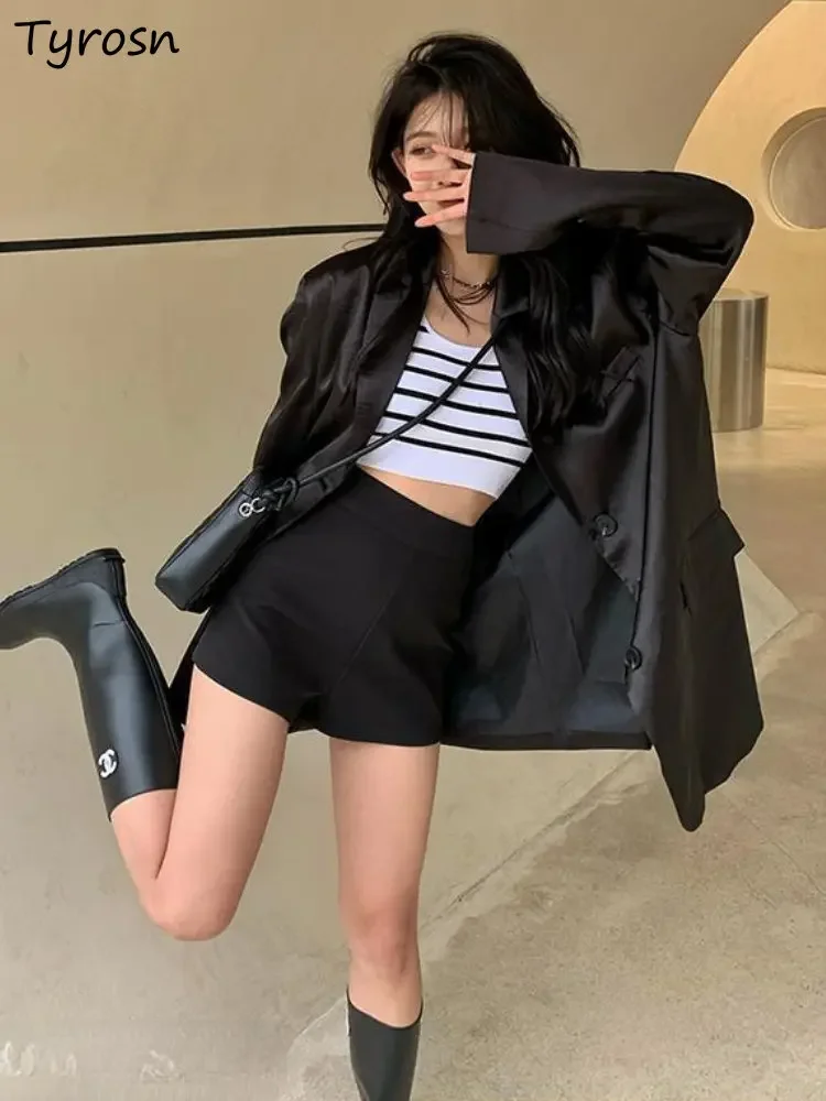 

Summer Blazers Women Sun-proof Casual Minimalist Pure Loose Korean Style Ladies Breathable Fashion Ladies Office Notched Classic