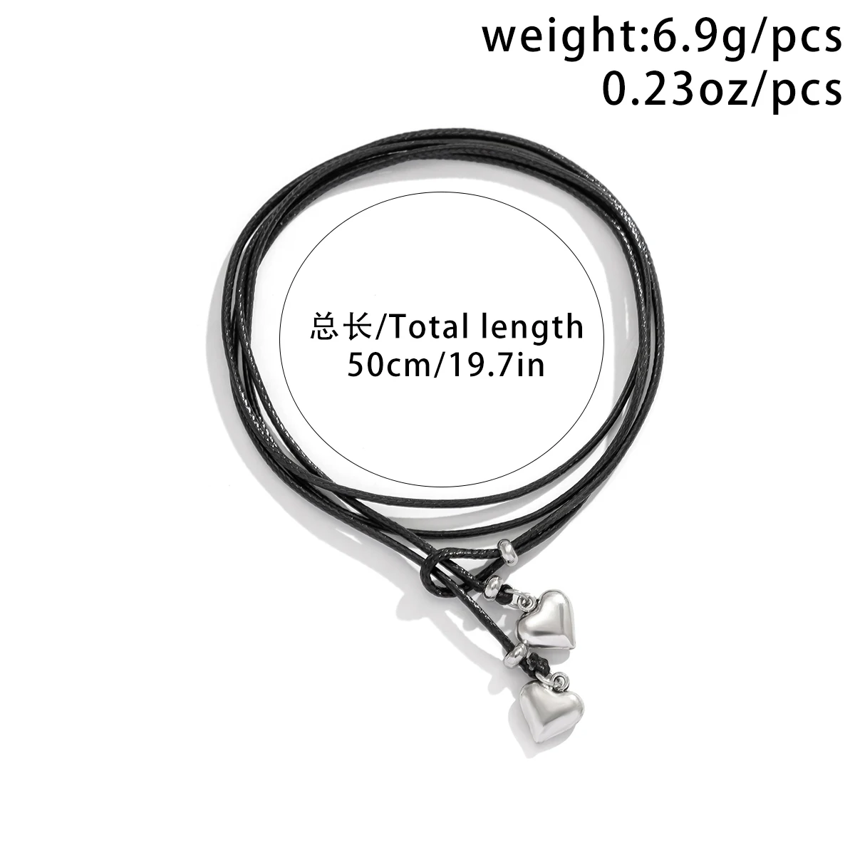 iyasis.jp ✨ IngeSight.Z Simple Metal Heart Pendant Black Leather Wax