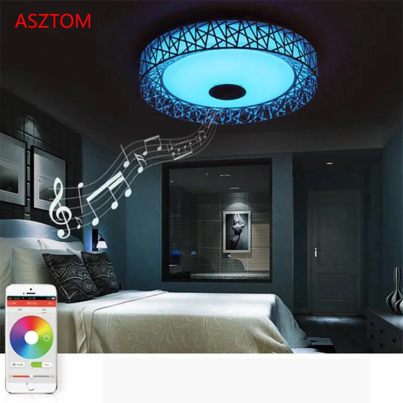 

40cmModern LED ceiling Lights RGB Dimmable 36W APP Remote control Bluetooth Music light foyer bedroom Smart ceiling lamp 85-265V