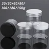 1PC 30/50/60/80/100/120/150g Transparent Plastic Jar With Lid Makeup Cosmetic Face Cream Travel Bottle Kitchen Storage Jars 1