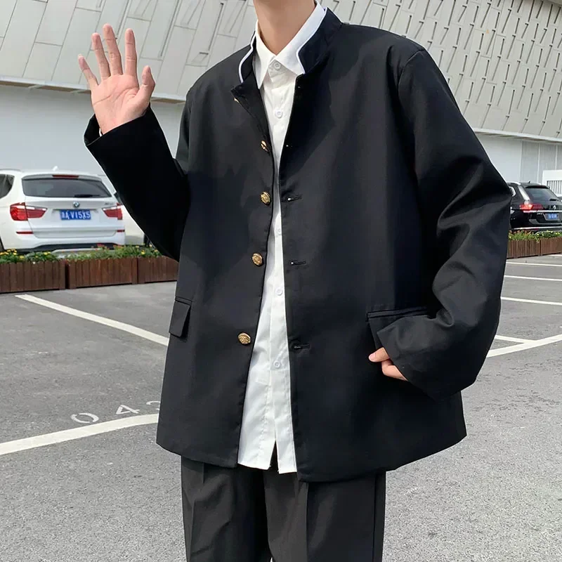 

Japanese Autumn Jacket Student Gakuran Fashion Suit Coat Casual Style Men's Uniform Small Youth Clothing