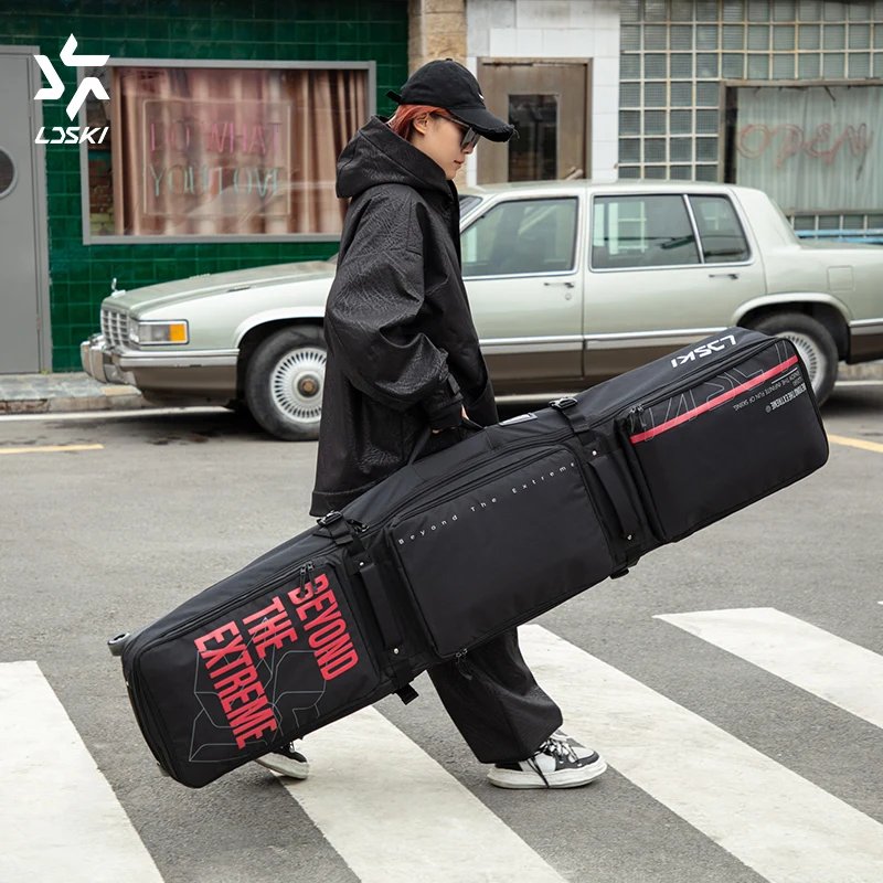 LDSKI Team Ski Roller Bag Large Capacity Single Double Snowboard