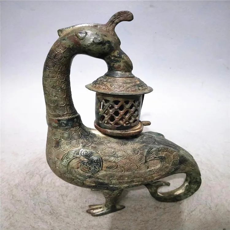 

Antique crafts vintage bronze collection (imitation bird palace lantern)