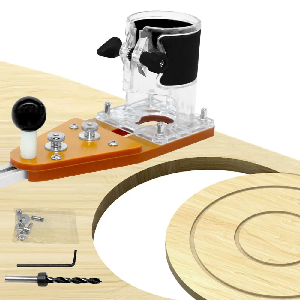 Wood Router Machine Trimming Machine Base Slotting Guide Base Circle Cutting Jig for Makita Electric Hand Trimmer