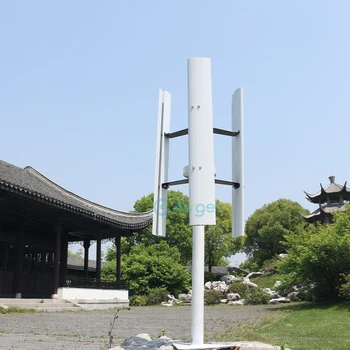 กังหันลมแกนตั้ง เครื่องกำเนิดไฟฟ้าพลังงานทางเลือก 220v AC 5000W 10KW 22KW ชุดอุปกรณ์ครบชุดสำหรับใช้ในครัวเรือน พร้อมคอนโทรลเลอร์และอินเวอร์เตอร์ 1