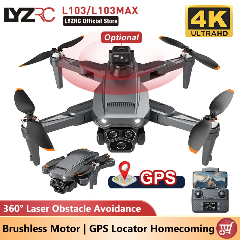 Drone Quadcopter LYZRC L103/L103MAX Drone GPS Brushless Motor 4K HD Profesional FPV Quadcopter Intelligent 360&deg; Obstacle Avoidance RC Drone