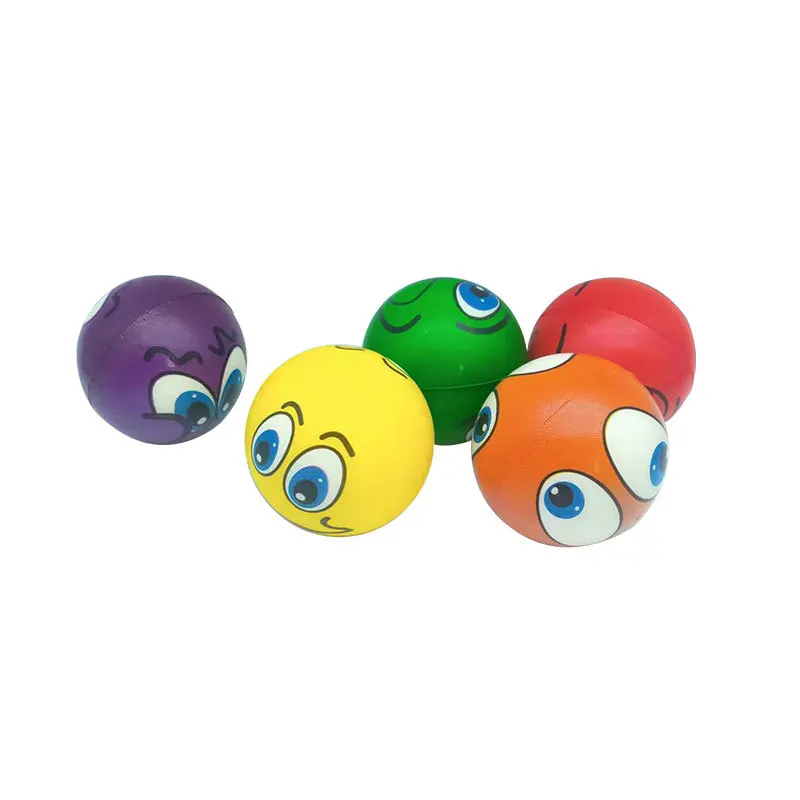 Funny Expression Soft Balls Sponge Stress Ball Squeeze Smile Face Grimace PU Foam for Kids Soothing toy wrist movement Toy Balls 4