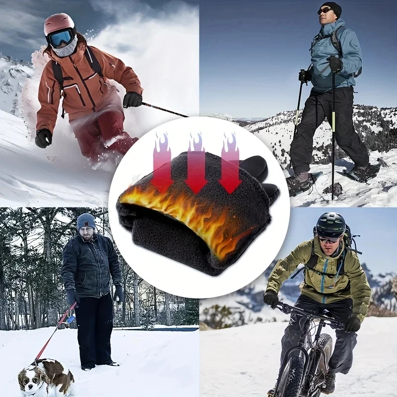 RIGWARL Autumn Cycling Gloves Men Gloves Touch Screen Windproof Sports Gloves Warm Thermal Fleece Running Ski Cycling Gloves 2