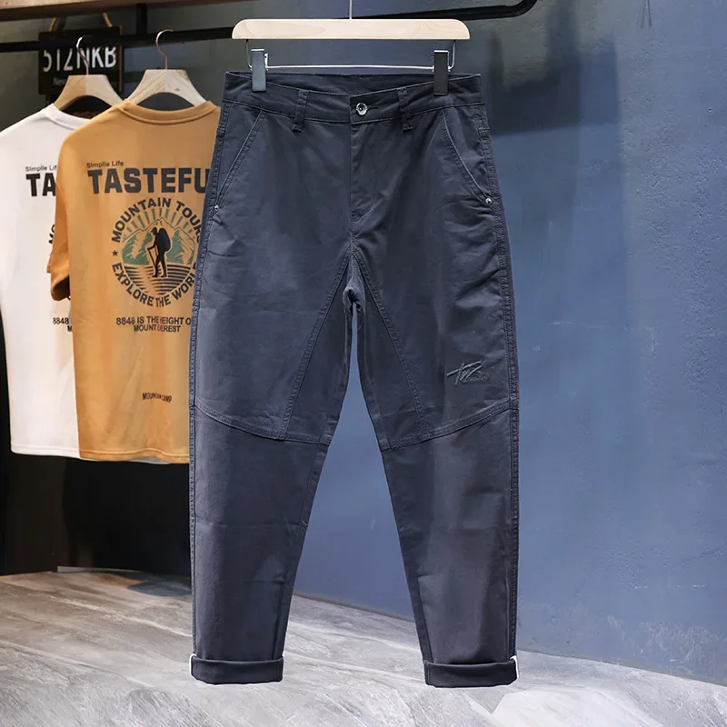 Casual Pants Mens Baggy Pants Harem Loose Fit Stretch Casual Pants Patchwork Fashion Trousers Oversized Tapered Man Kpop