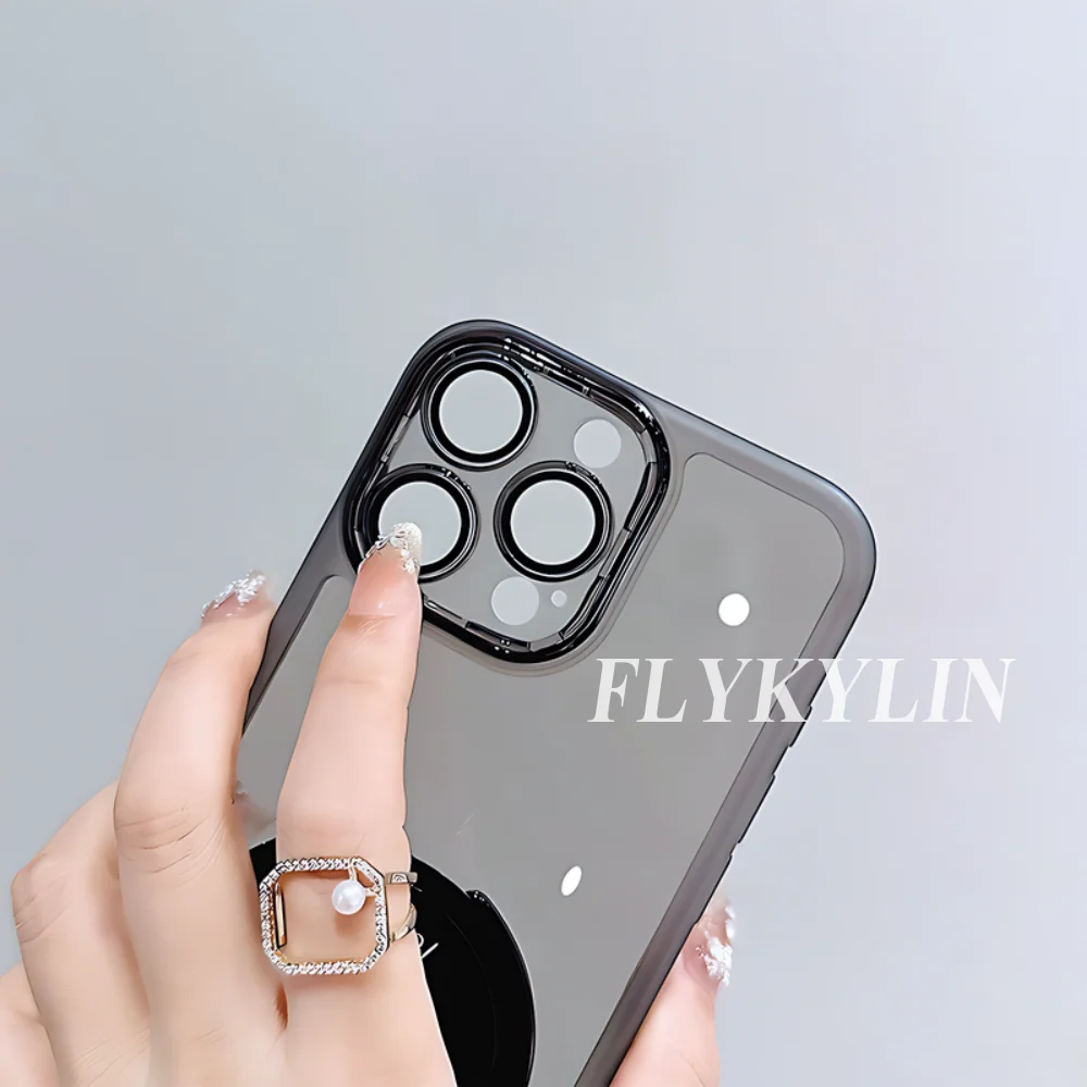 Transparent Magnetic Thin Bracket Phone Case with Soft Shell Design