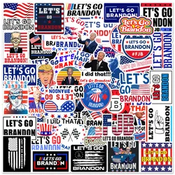 50/100 Sheets of Let's Go Brandon Stickers Graffiti Doodle Decorated Laptop Skateboard Helmet Waterproof US Let's Go Stationery