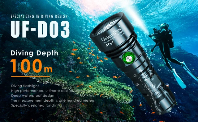 WINDFIRE Torcia Subacquea 3000 Lumen - Impermeabile 110m | Ricaricabile LED | Per Immersioni - Foto 5