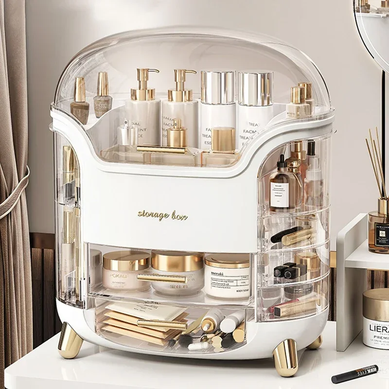 Large Cosmet Storag Box Luxury Dresser Organizer Box with Lid Makeup Organiser Dust-proof Cotton Pads Jewelry Make Up Organizer storage box makeup organizer jewelry box makeup storage box cosmetic storage box jewelry organizer