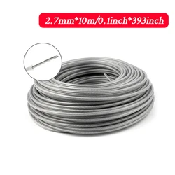 Enhanced Steel Wire Nylon Trimmer Cord for Grass Cutting (5M/10M/15M) (10Mx2.7MM)