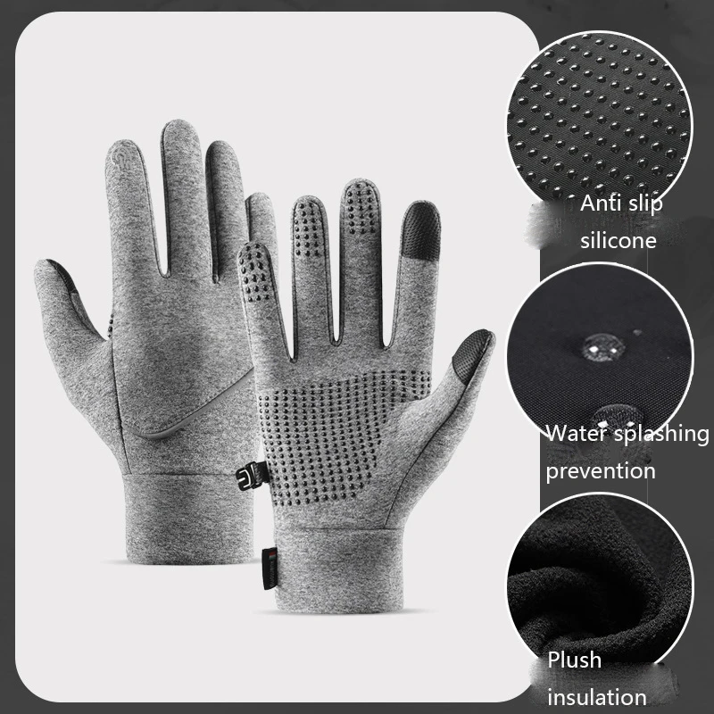thumbnail image 1 of Guantes de invierno para mujer y hombre, guantes de esquí con forro térmico y cálido, pantalla táctil, perfectos para andar en bicicleta, correr, conducir, senderismo, caminar, 1 of 5