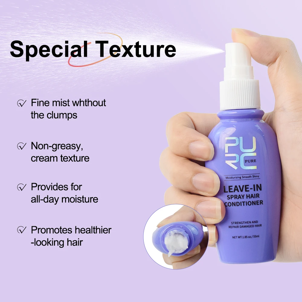 Hair Protection Spray Hair Oil Mist PURC Coconut Oil Leave-In Conditioner Spray 50ml