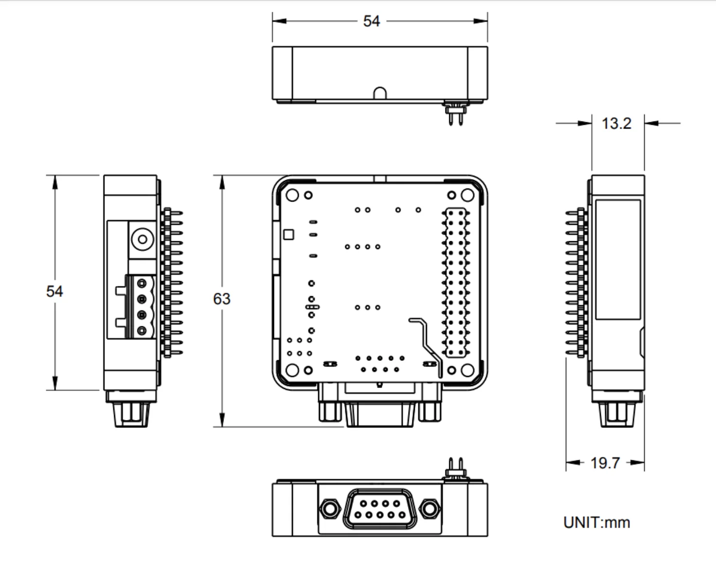 Official RS232 Module 13.2 with DB9 Female Connector