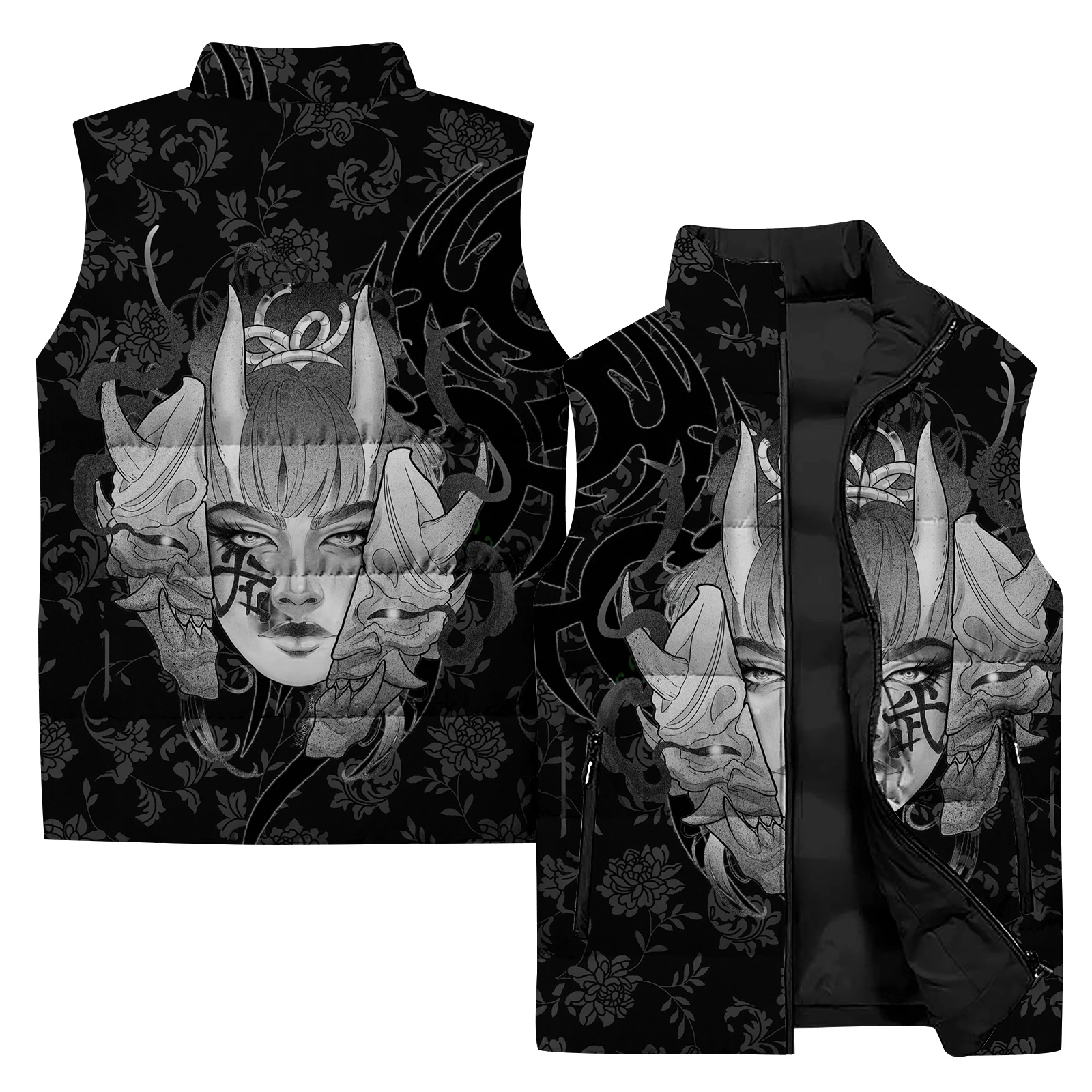 thumbnail image 4 of Chaquetas de samurái para hombre, chaleco de punto de dibujos animados de moda de invierno para hombre, ropa ligera y cálida de estilo japonés para hombre, chalecos geniales para hombres a precios ase, 4 of 5