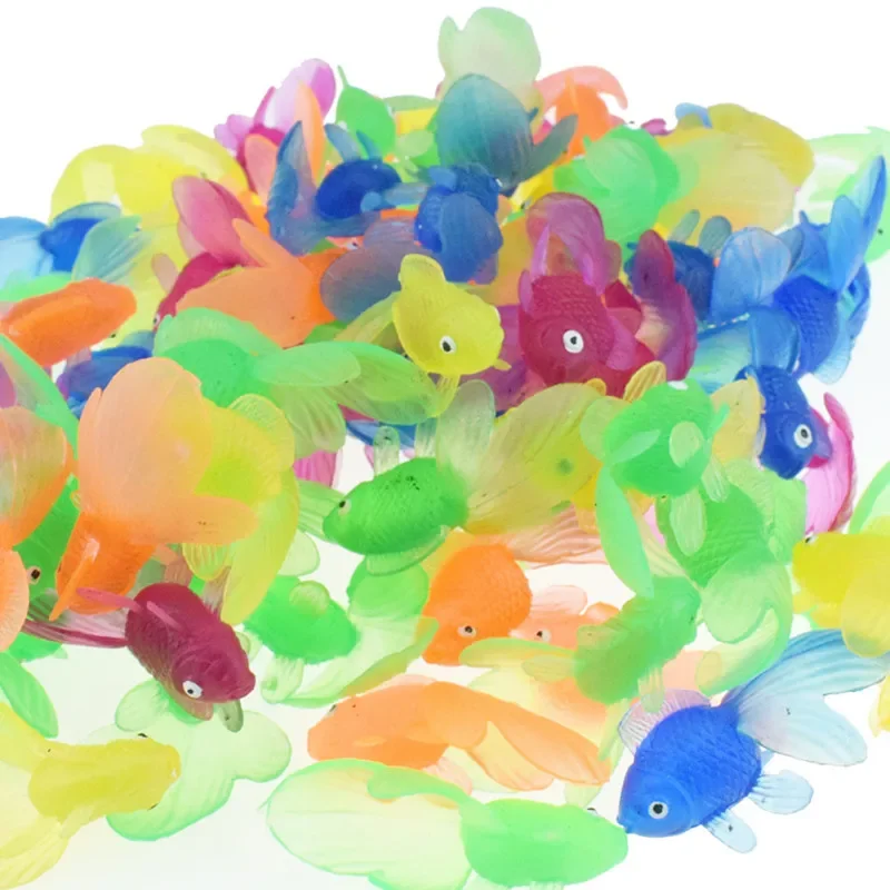 1/10/20Pcs/set Soft Rubber Gold Fish Baby Bath Toy for Children Simulation Mini Goldfish Water Toddler Fun Swimming Beach Gift 5