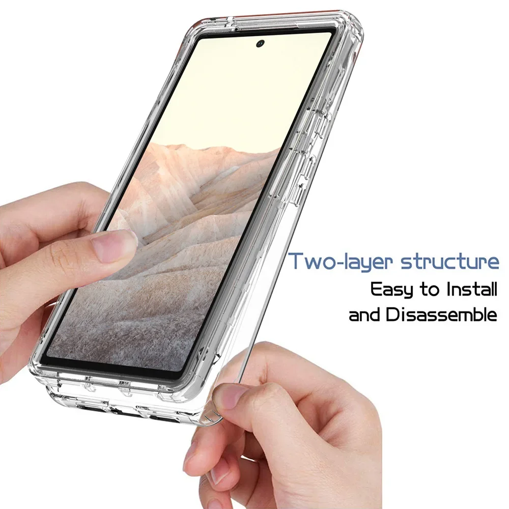 Clear Dual-Layer Shockproof TPU/PC Shell with Candy Color Design