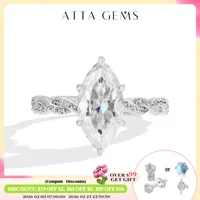 ATTAGEMS 3.0CT Marquise Cut Moissanite Engagement Rings For Women 14*7mm Lab Diamond S925 Sterling Silver Wedding Party Jewelry 1