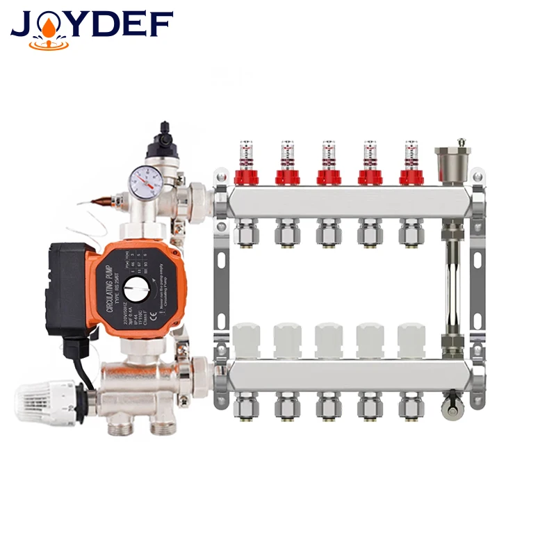 ชุดท่อร่วมปั๊มเทอร์โมสแตติก 230V พร้อมมิเตอร์วัดการไหล/วาล์วบอลกลับ/วาล์วไอเสีย,Φ16 มม. และ * Φ20 มม. อะแดปเตอร์ DN25 1