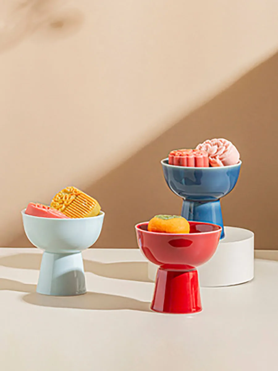 Round Fruit Basket Dish, Chinese Wedding Container for Kitchen Counter, Table Centerpiece, Decorative Home Decor, Gifts