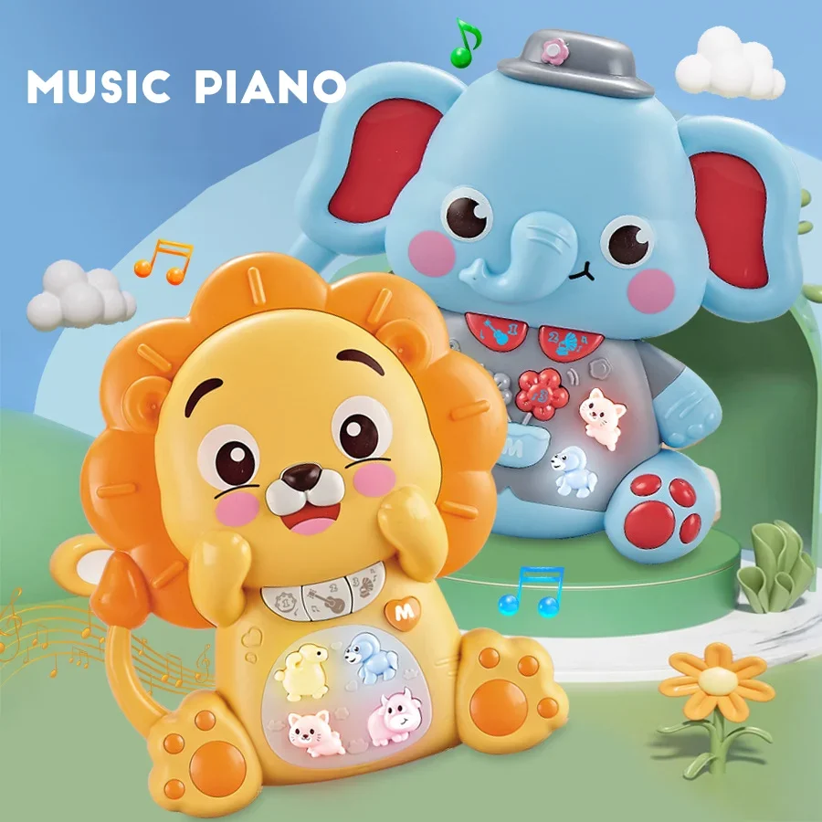 Multi-functional Baby Music Toy Electronic Cartoon Animal Music Keyboard with Lighting Parent-Child Interactive Sensory Toys - Bilde 5
