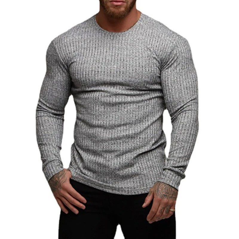 Men T-shirt Spring and Summer Pullover Short Sleeve Wool Knitted Vest Seamless Line