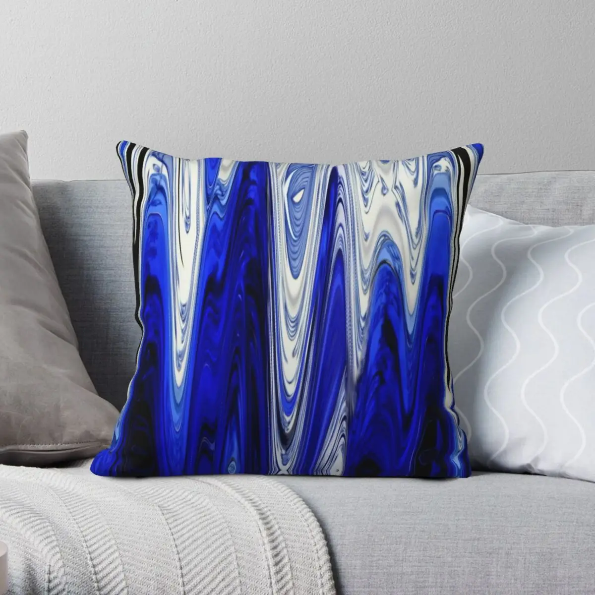 

Зигзаг крученая кобальтовая синяя наволочка из полиэстера льняная бархатная креативная декоративная Декоративная Подушка на молнии чехол Чехлы на подушки для дома