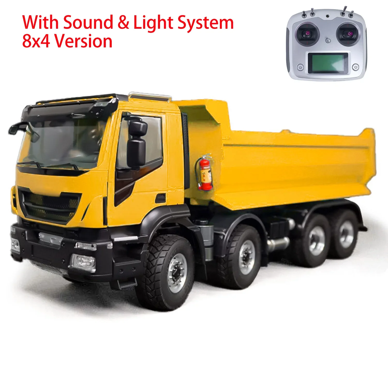 1/14 Metal RC Hydraulic Dump Truck Cars 4x2 8x4 8x8 Remote Control Tipper Light Sound Assembled Boy Gift TH23646 cars  trucks 2