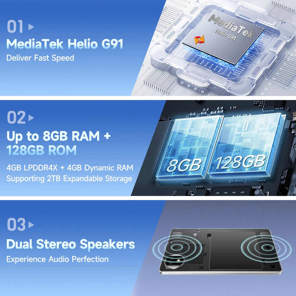 Ulefone Tab A9 Pro Tablet MTK G91 8.68" Up to 8GB RAM (4+4) 128GB ROM 12MP+13MP Android 15 4G Tablet